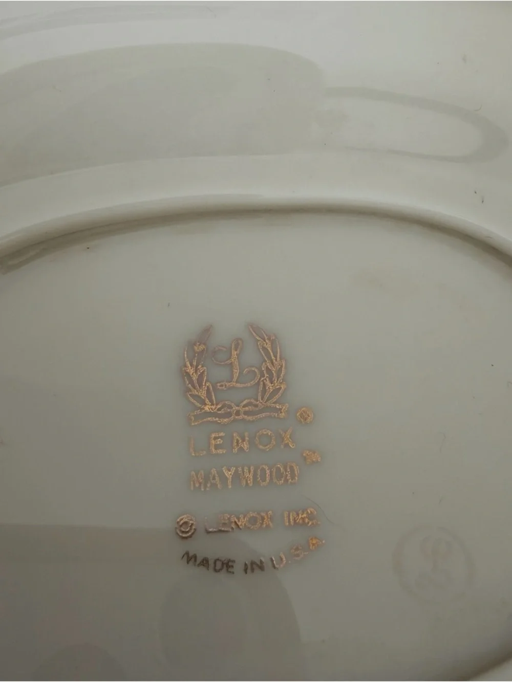 Vintage Lenox Maywood Gravy Boat with Underplate Ivory Gold Trim Made in‎ USA